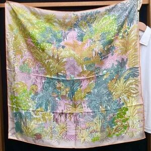 Tropical Print Silk Scarf